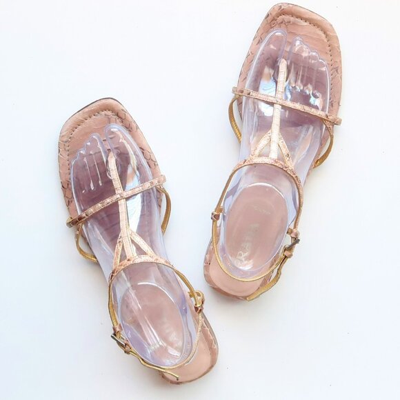 Prada Snakeskin Sandals Designer Summer Flats Casual Thong Sandals Flip Flops - Picture 15 of 16